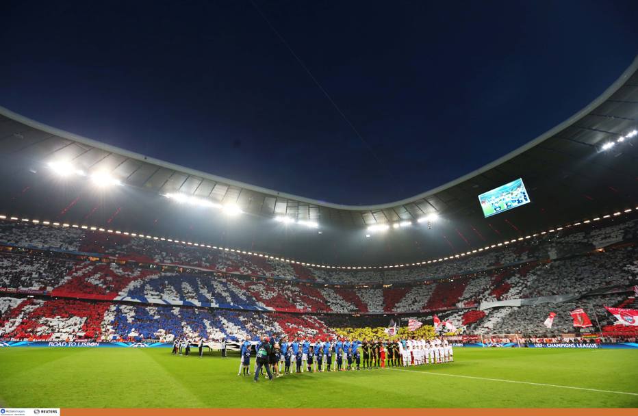 La spettacolare coreografia dei tifosi del Bayern. Action Images